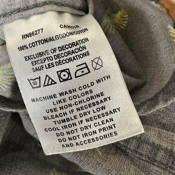 VANS Shirt Mens M Grey AOP Parrots Short Sleeve Button Up Pocket Skate Adult - Picture 3 of 7